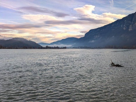 Le Rhône, de gauche à droite : le Culet et la Montagne de Parves