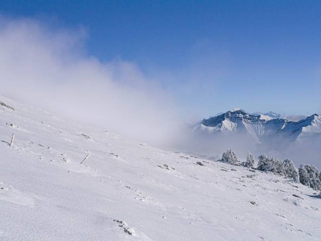 La Pointe d'Arcalod devant le Mont Blanc