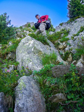Philippe dans l'arête Nord Ouest des Grands Moulins